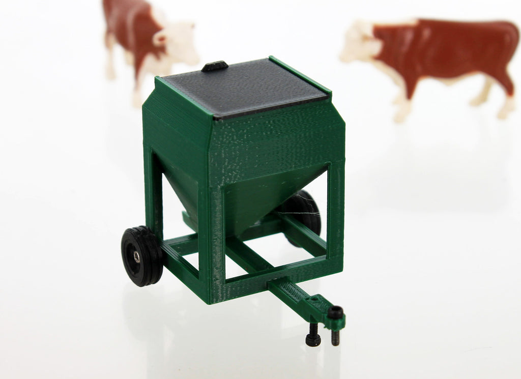 #64-346-GR 1/64 Green Portable Bulk Feed Bin Trailer
