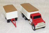 #646EO 1/64 Red International Grain Truck with Pup Trailer - No Package, AS IS