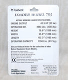 #6722323 1/50 Bobcat Model 753 Skid Steer Loader - Opened Package, AS IS