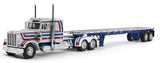 #69-1921 Bicentennial Patriot Peterbilt Model 359 with 36" Flat Top Sleeper & 48' Utility Flatbed Trailer