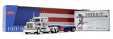 #69-1921 Bicentennial Patriot Peterbilt Model 359 with 36" Flat Top Sleeper & 48' Utility Flatbed Trailer