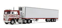 #69-2253 1/64 Jim Skrinar's Kenworth K100 COE Flat Top & 53' Utility Refrigerated Rib Sided Trailer - Red's Favorites