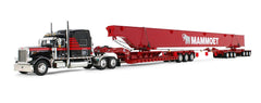 #69-2271 1/64 Mammoet Peterbilt Model 379 with 70" Mid-Roof Sleeper & Fontaine Magnitude Lowboy Trailer with Bunk & ERMC 6-Axle Hydra Steer with Bridge Beam Section Load