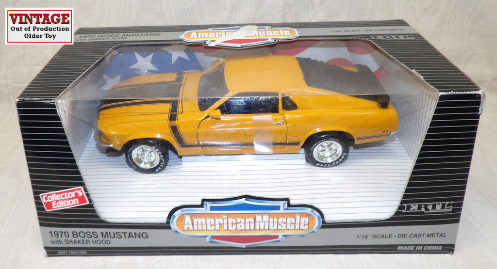 #7326 1/18 1970 Boss Mustang with Shaker Hood - Grabber Yellow