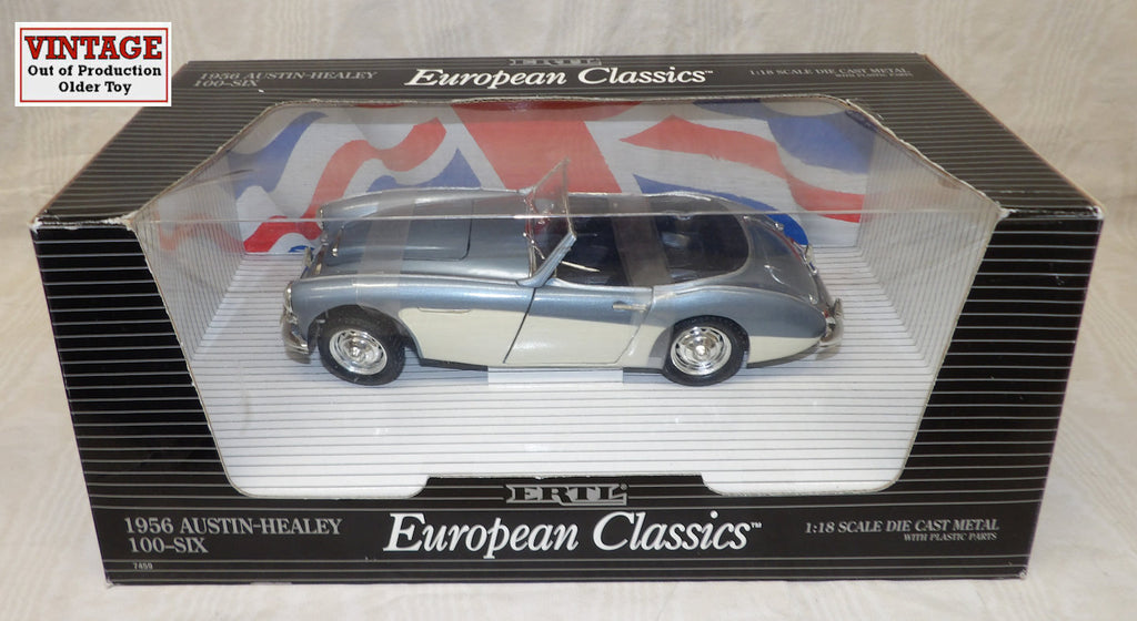 #7459 1/18 1956 Austin-Healey 100-SIX Convertible - Blue & White