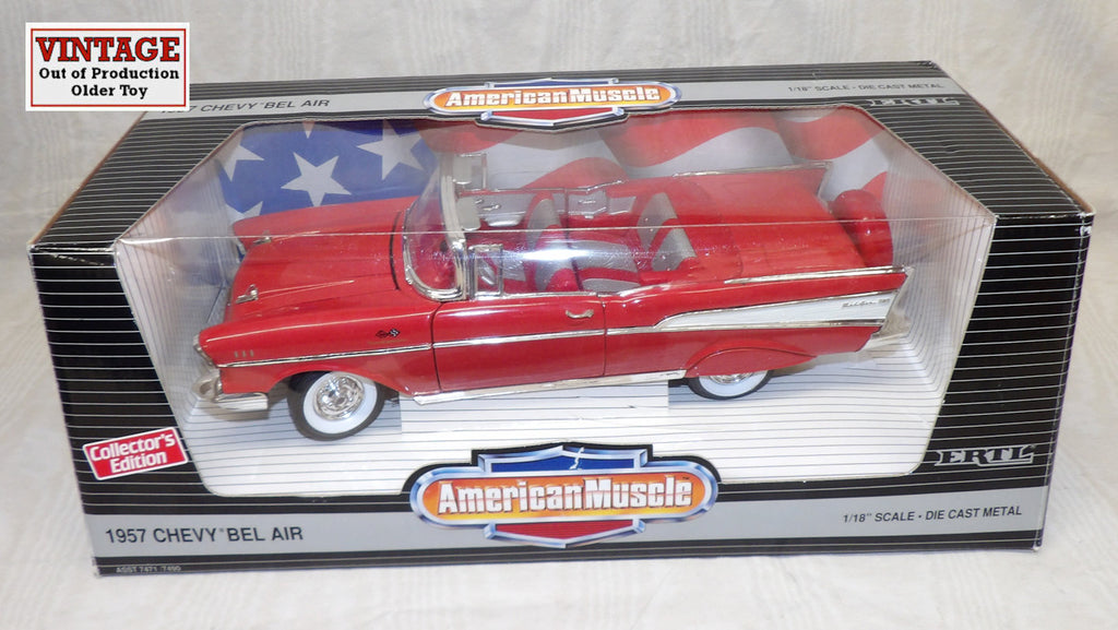 #7490 1/18 1957 Chevy Bel Air Convertible - Matador Red