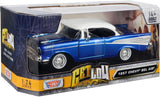 #79030BL 1/24 Get Low Blue & White 1957 Chevy Bel Air Lowrider