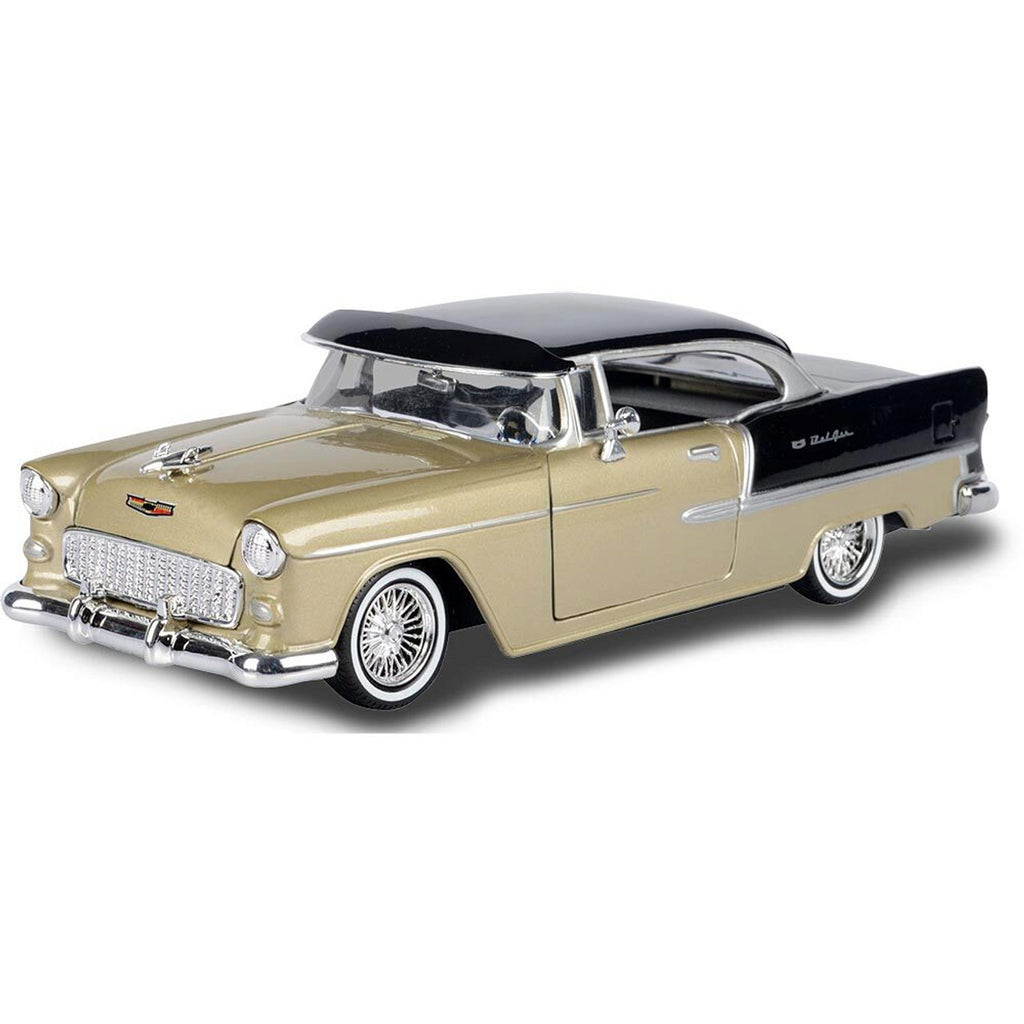 #79031BE 1/24 Get Low Beige & Black 1955 Chevy Bel Air Hard Top