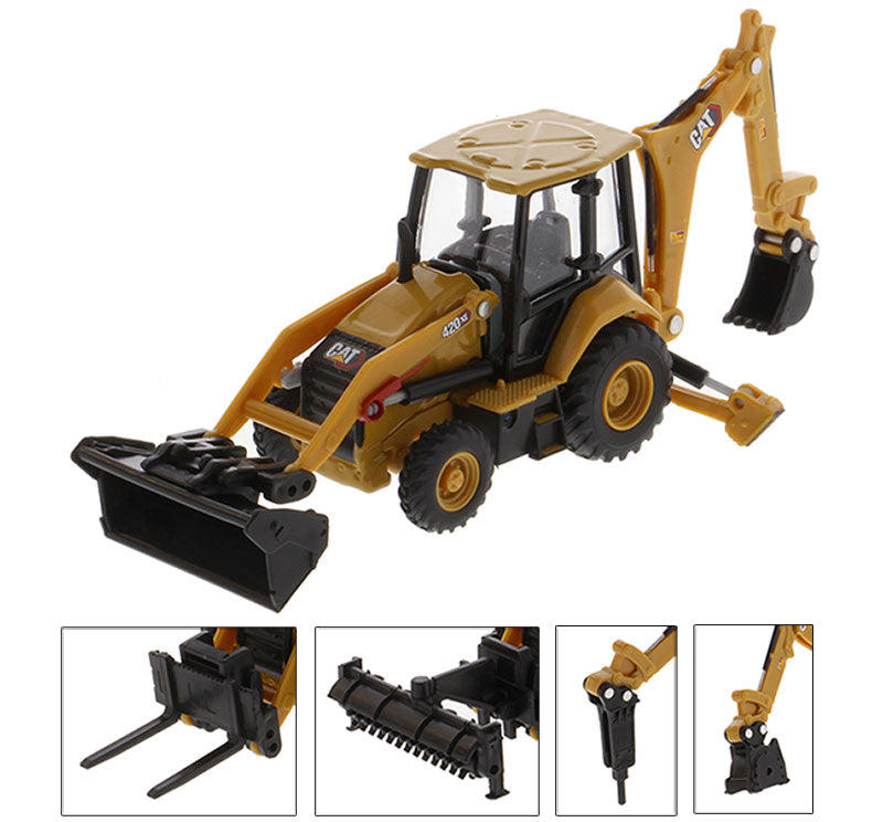 #85765 1/64 Caterpillar 420 XE Backhoe Loader with 4 Work Tools