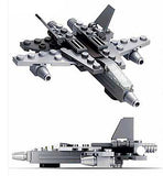 #B0596A Gray Military Airplane Building Block Set