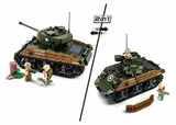 #B1110 WWII Sherman M4A3 Pacific Battle Tank 2-in-1 Building Brick Set