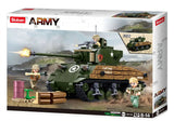 #B1110 WWII Sherman M4A3 Pacific Battle Tank 2-in-1 Building Brick Set