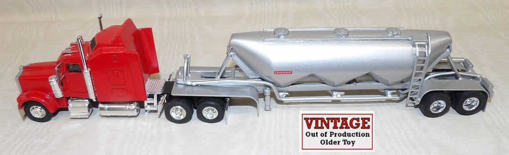 #CB1423 1/64 Red Kenworth Cab with Custom Built Fruehauf 3-Drop Tanker Trailer - No Package, AS IS