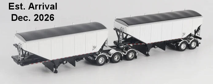 #J164FFGTR0001 1/64 B-Train Grain Trailers, White with Black Frame