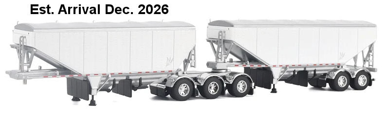 #J164FFGTR0003 1/64 B-Train Grain Trailers, White with Silver Frame
