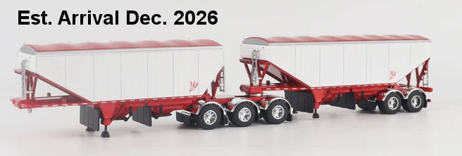 #J164FFGTR0004 1/64 B-Train Grain Trailers, White with Red Frame