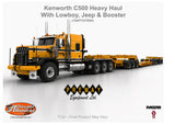 #J164FFGT0004 1/64 Premay Equipment Ltd. Kenworth C500 3x3x3 Heavy Haul Lowboy with Jeep & Booster