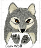 #KC006 Youth Gray Wolf Animal Hat