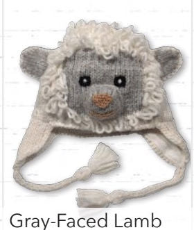 #KC037B-T Toddler Gray Face Lamb Animal Hat