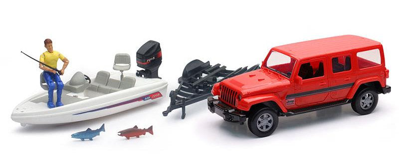 #37186 1/18 Xtreme Adventure Jeep Wrangler with Fishing Boat