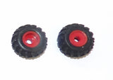 #SY203 1/64 Rubber FWA Tires with Red Rims, 5/8" x 1/4"