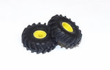 #SY204 1/64 Rubber FWA Tires with Yellow Rims, 13/16" x 9/32"