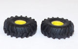 #SY204 1/64 Rubber FWA Tires with Yellow Rims, 13/16" x 9/32"