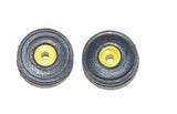 #SY206 1/64 Rubber Front Tires with Yellow Rims, 5/8" x 1/4"