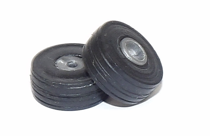 #SY207 1/64 Rubber Front Tires with Silver Rims, 5/8" x 1/4"