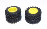 #SY210 1/64 20.8-42 Rubber Tires with Yellow Dual Rims - Pair