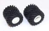#SY211 1/64 Trelleborg 850/60x38 Rubber Tires with White Duals Rims - Pair