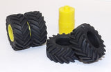 #SY213 1/64 Trelleborg 850/60x38 Rubber Tires with Yellow Duals Rims - Pair