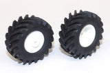 #SY214 1/64 Trelleborg 850/60x38 Rubber Tires with White Rims - Pair