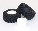 #SY214 1/64 Trelleborg 850/60x38 Rubber Tires with White Rims - Pair