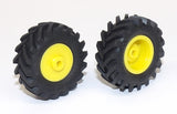 #SY216 1/64 Trelleborg 700/65x38 Rubber Tires with Yellow Rims - Pair