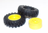 #SY218 1/64 Rubber Tires with Yellow Rims, 1 1/8" x 5/16"