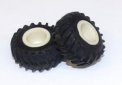 #SY221 1/64 Rubber Tires with White Rims, 1" x 1/2"