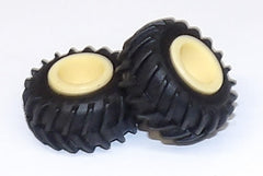 #SY222 1/64 Rubber Tires with Cream Rims, 1" x 1/2"