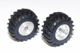#SY223 1/64 Rubber Tires with Turned Aluminum Rims, 1" x 1/2"