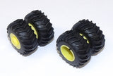 #SY224 1/64 30.5-32 Rubber Tires with Yellow Dual Rims - Pair