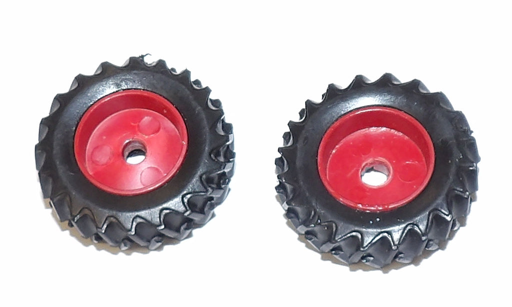 #SY226 1/64 Plastic Rear Tires with Red Rims, 1 1/16" x 5/16"