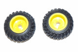 #SY231 1/64 Rubber Tires with Yellow Rims, 1" x 5/8"