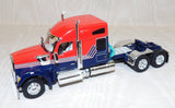 #60-1731 1/64 Red & Navy Blue Kenworth W990 with 76" Mid-Roof Sleeper & Brenner Chemical Tank Trailer