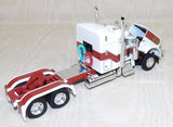 #60-1936 1/64 White & Red Peterbilt Model 389 with 48" Mid-Roof Sleeper & MAC Coal End Dump Trailer