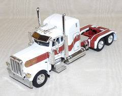 #T346 1/64 White & Red Peterbilt Model 389 with 48" Mid-Roof Sleeper - No Box