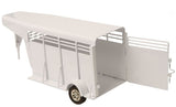 #200840 White Gooseneck Stock Trailer