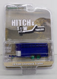 #30425-GM 1/64 Dark Blue 14-Foot Livestock Trailer - Green Machines Chase