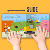 #391038 Diggers Push, Pull, Slide Board Book