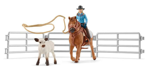 #42577 1/20 Cowgirl Team Roping Fun Playset