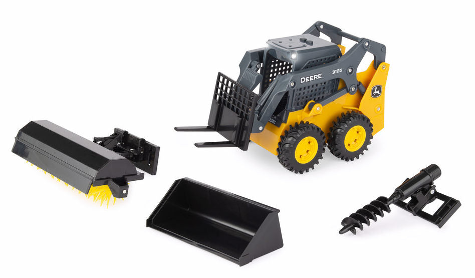#47324 1/16 Big Farm John Deere 318G Skid Steer Loader with Work Tools